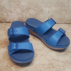 Dansko Blue Women's Slide Platforms Sandals Size 37